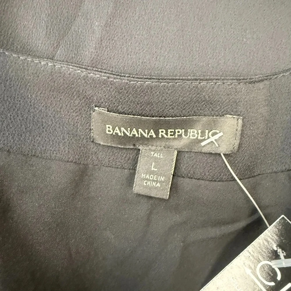 Banana Republic Black Midi Wrap Dress - Size Large Tall